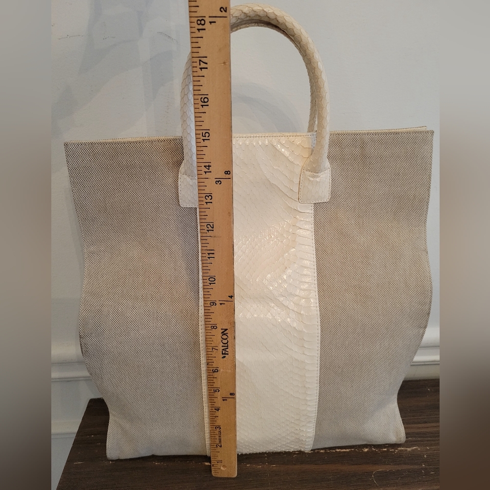 Hayward Canvas and Python Tote - Picture 2 of 12